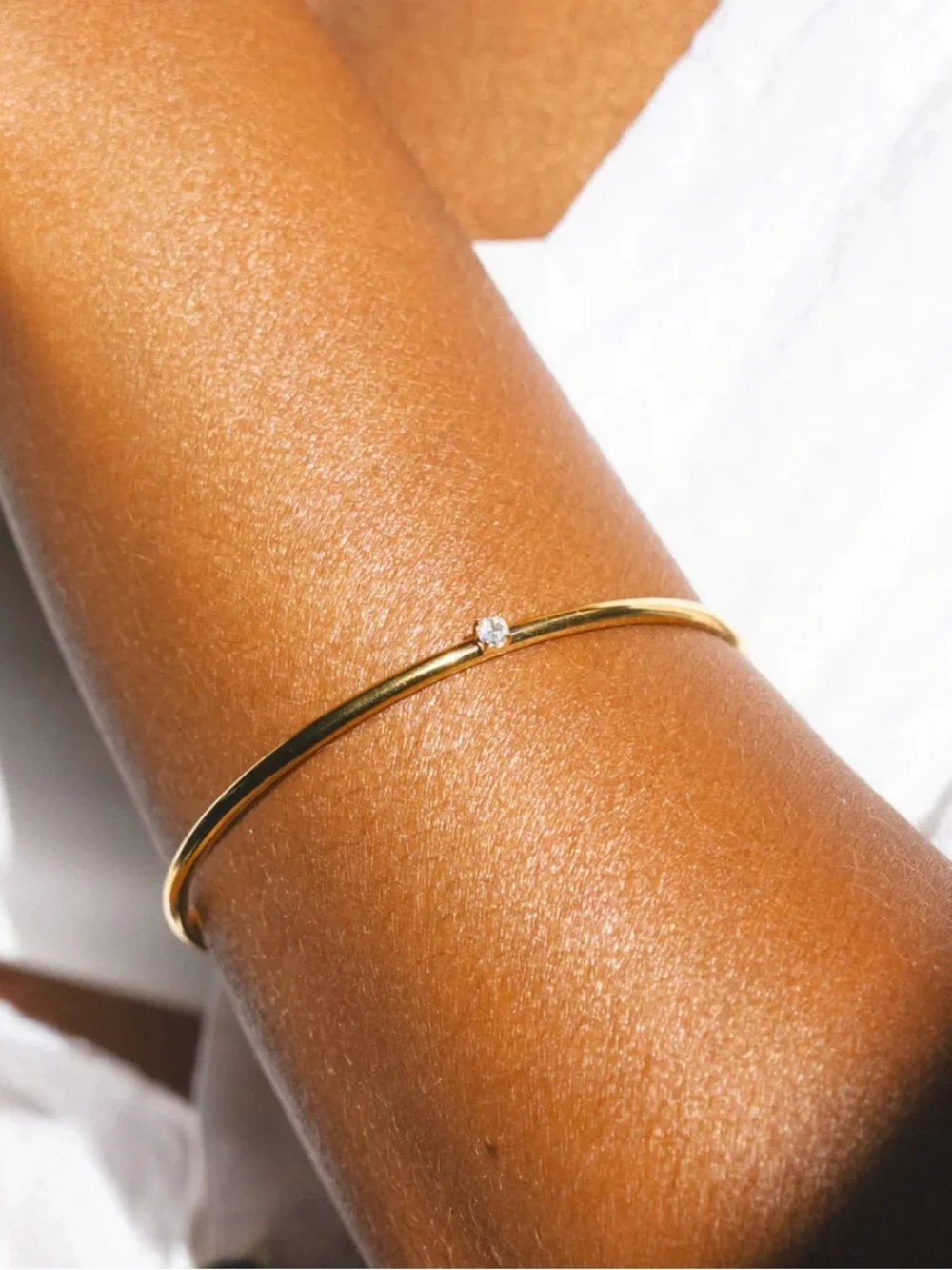 ATOLEA THIN SOLAR CUFF 18kGOLD PLATED NEW IN POUCH